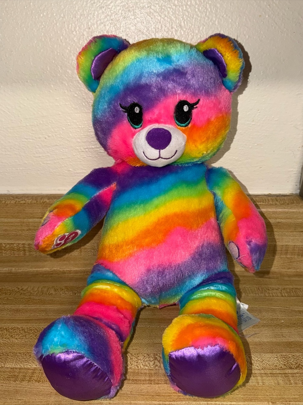 Build a bear 16 1/2” Rainbow Plush Teddy Bear Multicolor Soft Stuffed Toy stuffy